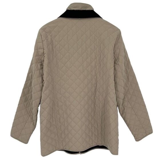 Nautica Quilted Coat Pockets Soft Warm Women XL Tan Black‎ - Picture 2 of 6
